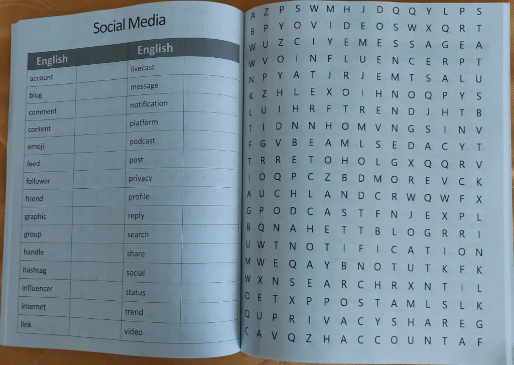 word search puzzle book for intermediate learners
